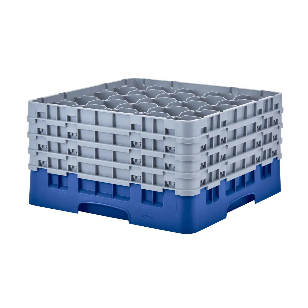 Cambro 25S900168 Camrack Glass Rack, Full Size, Blue, 19-3/4 x 19-3/4, 25 Compartments, 3-7/16 Max Dia, HACCP