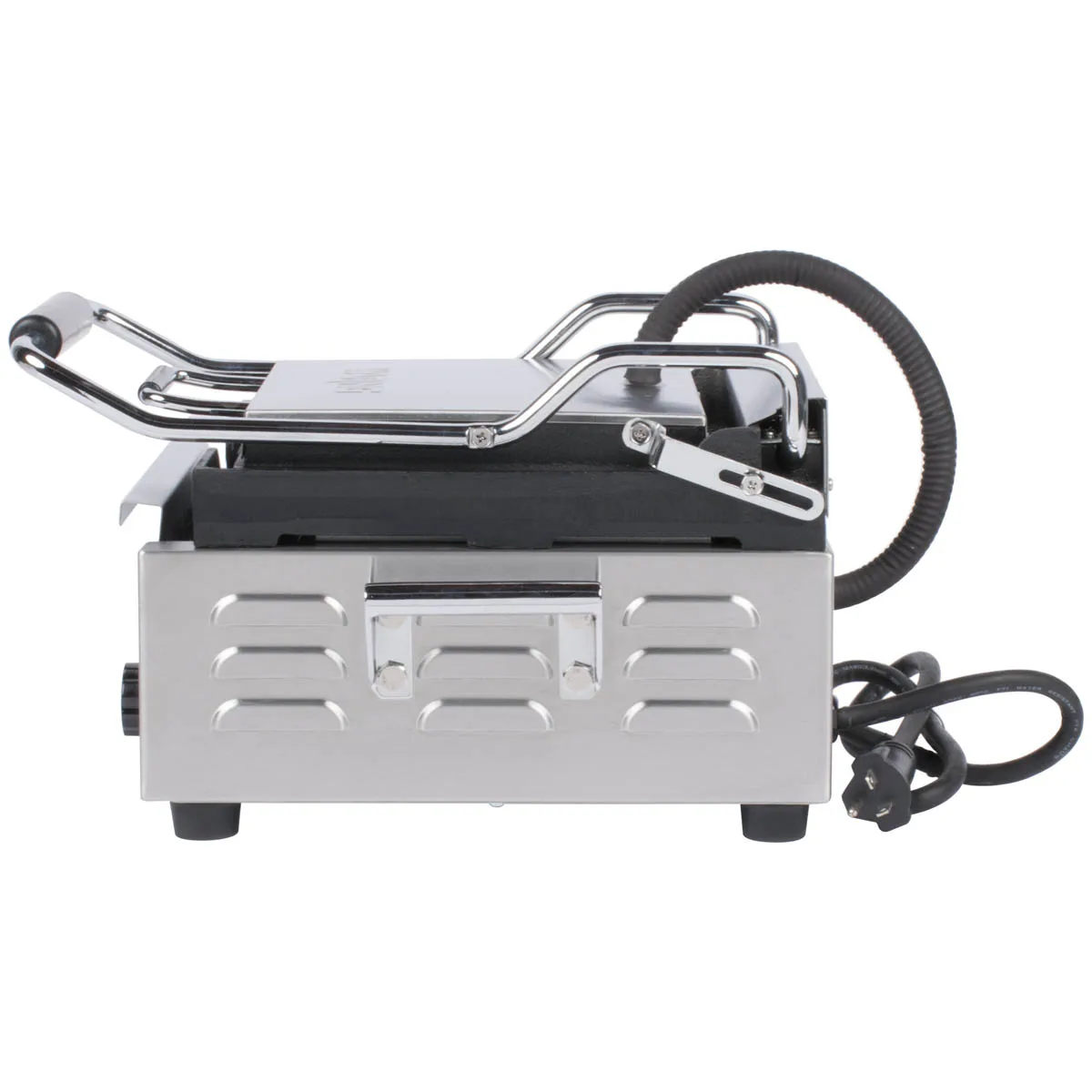 Waring WPG150B Single Cast Iron Sandwich Panini Grill w/ 9" x 9" Grooved Plates, 208V