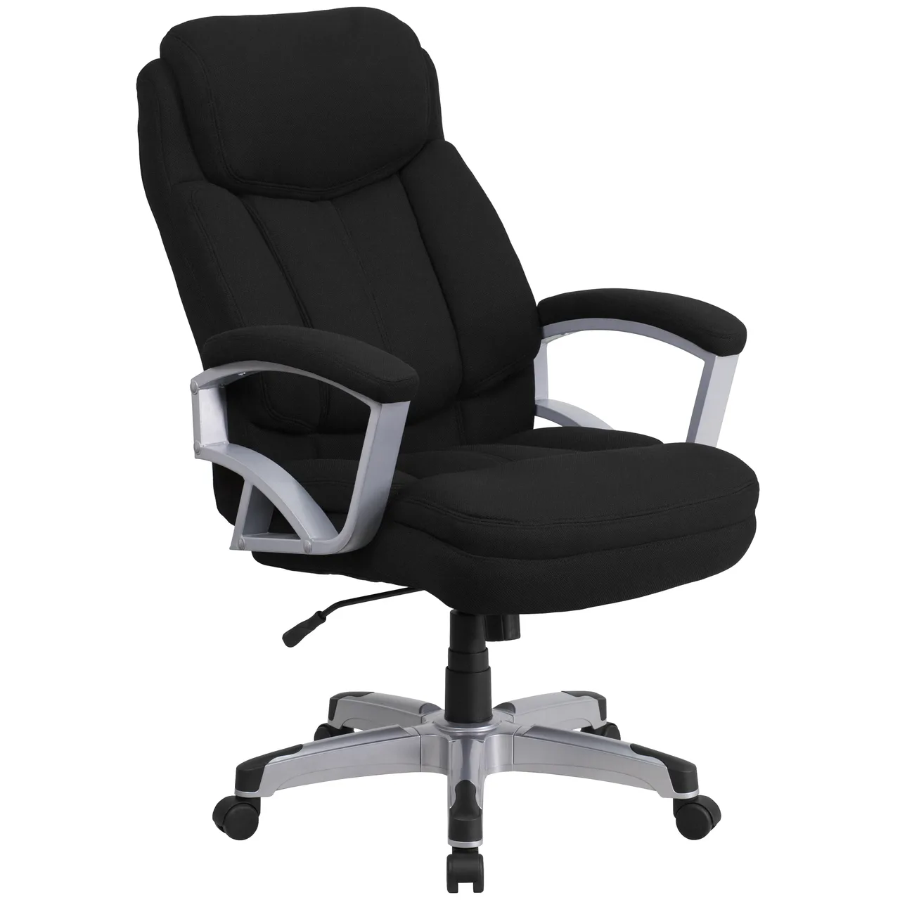Flash Furniture GO-1850-1-FAB-GG Swivel Office Chair, 45"-49.5" Height, 500 lb, 22-1/2" Seat, Arms, Casters