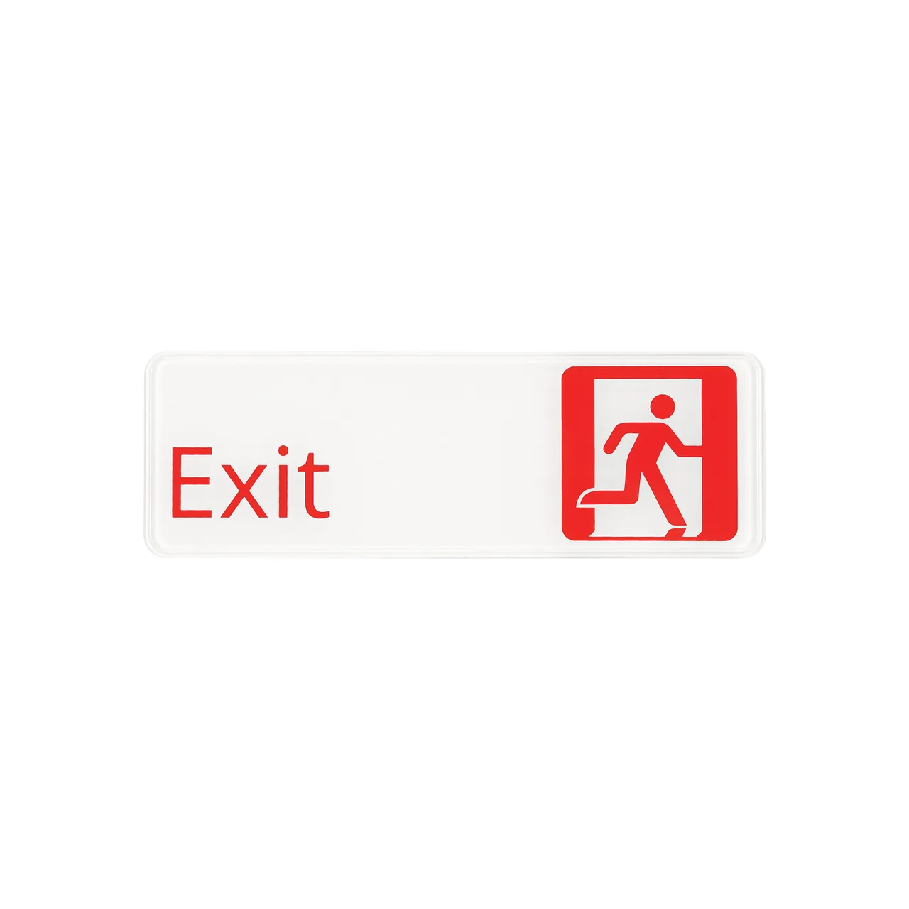 CAC China SCE3-EX20 Compliance Sign, 9" x 3"H, English, Exit, Heavy-Duty Plastic, White