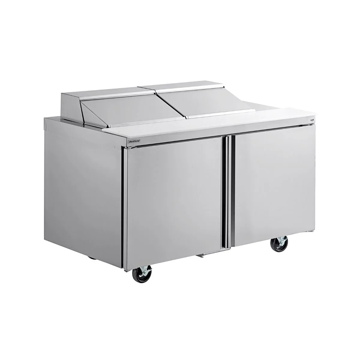 Delfield 4460NP-12 60" 2-Door Sandwich and Salad Prep Table, 12 Pans, 20.20 cu. ft.