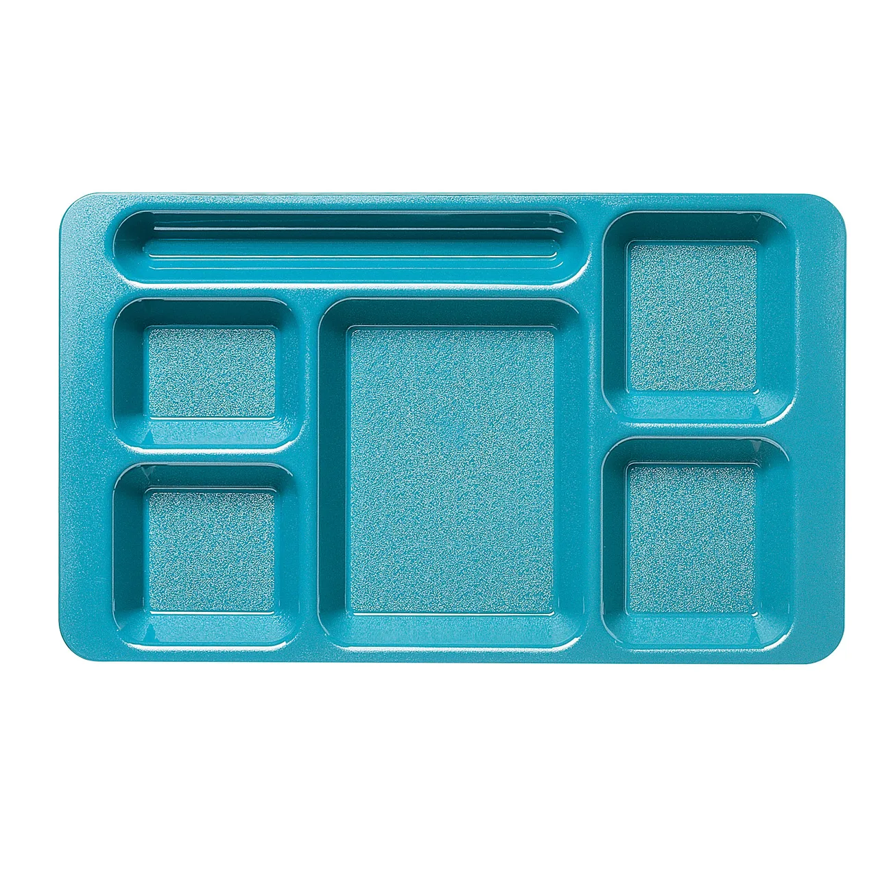 Cambro 1596CW414 - 6‑Compartment Tray, 9" x 15" Teal Polycarbonate, Dishwasher Safe, NSF