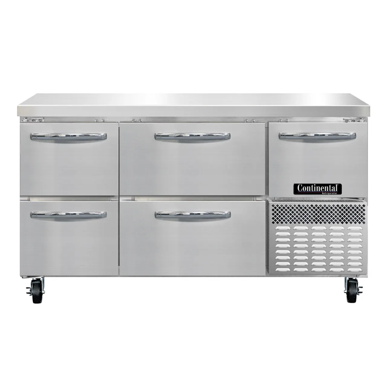 Continental Refrigerator RA60SN-D 60" Worktop Refrigerator w/ 4 Drawers & 1 Half Door