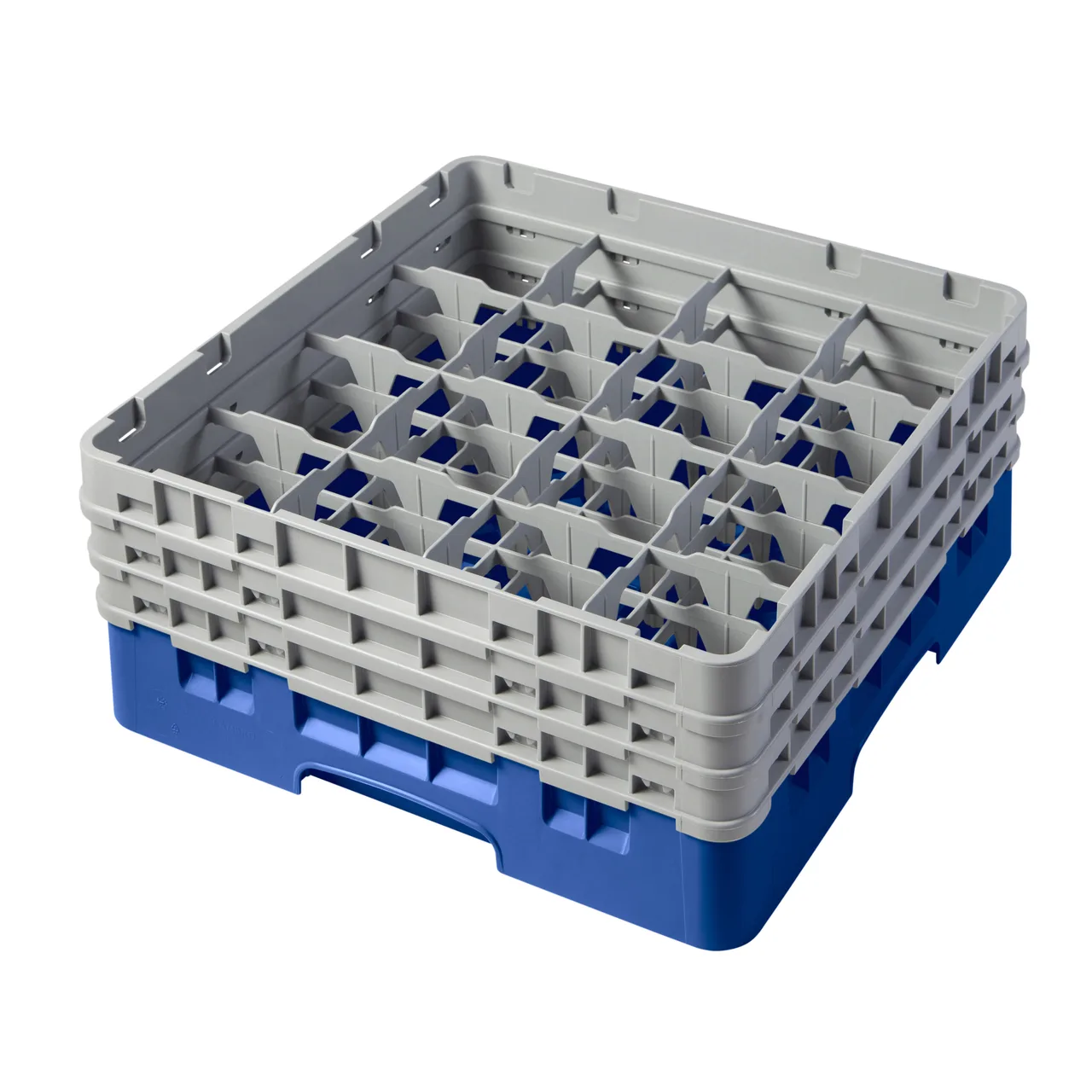 Cambro 16S638168 Camrack Glass Rack, Blue, Full Size, 19-3/4" x 19-3/4", 16 Compartments, 4-3/8" Max Dia, HACCP
