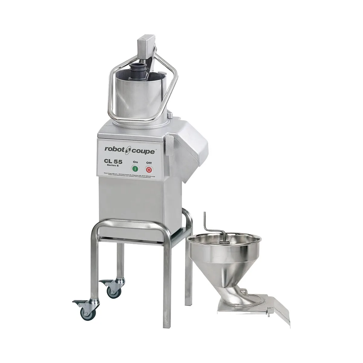 Robot Coupe CL55E2FEEDHEADS Continuous Feed Food Processor with 2 Discs and 2 1/2 hp, 2645 lbs/hr