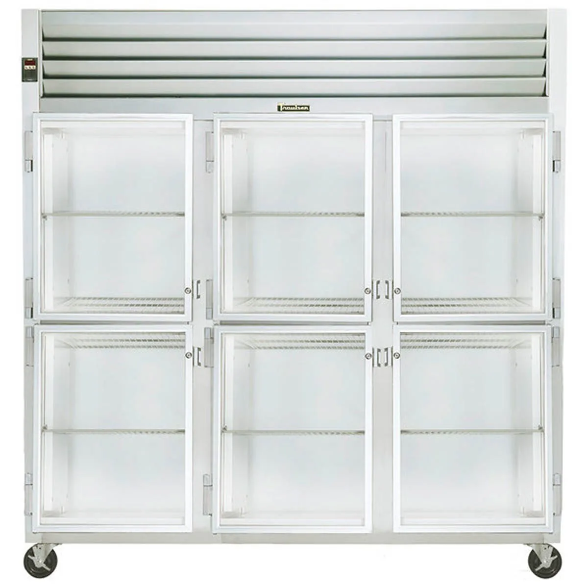 Traulsen G32001 76" Reach-In Refrigerator w/ 6 Glass Half-Doors (hinged left/left/right), Top Mount, 70 cu. ft.