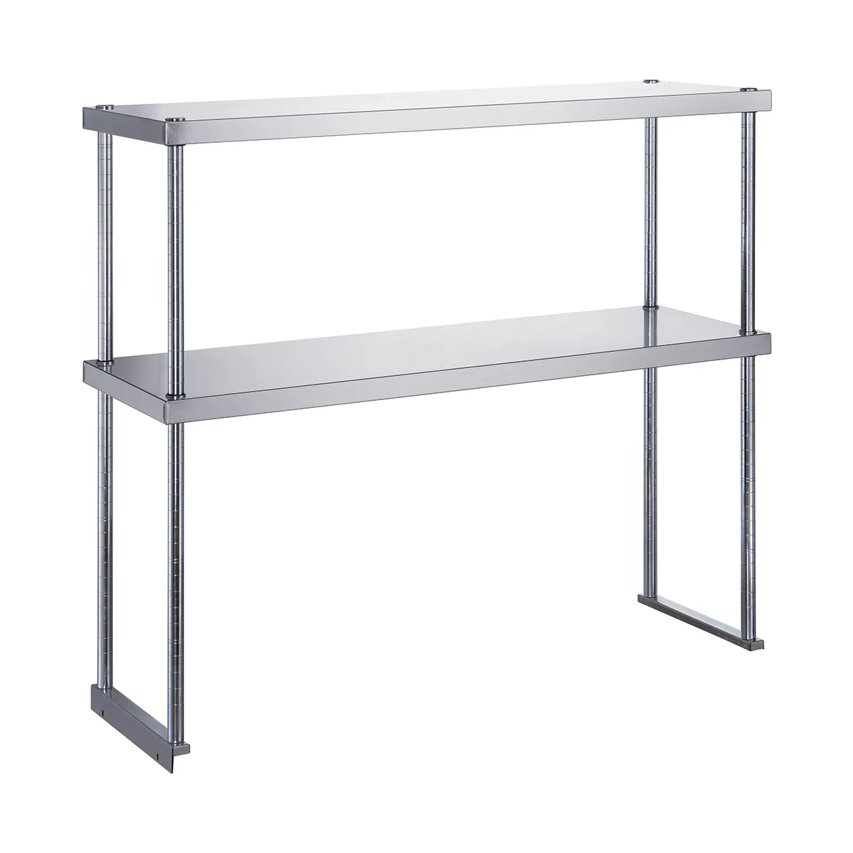Dukers Appliance Co DCOS-1862 Double Stainless Steel Overshelf, 61.5"W X 18"D X 32"H / 20 Gauge