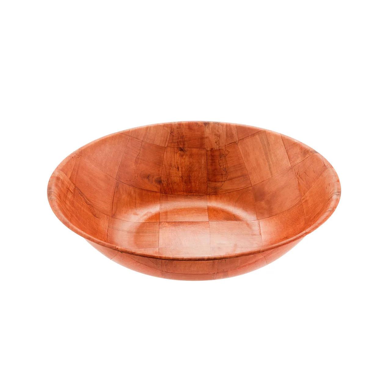 CAC China TWSB-16 16" Round Wooden Bowl, Woven Wood, Stain, Acid, Oil & Odor Resistant