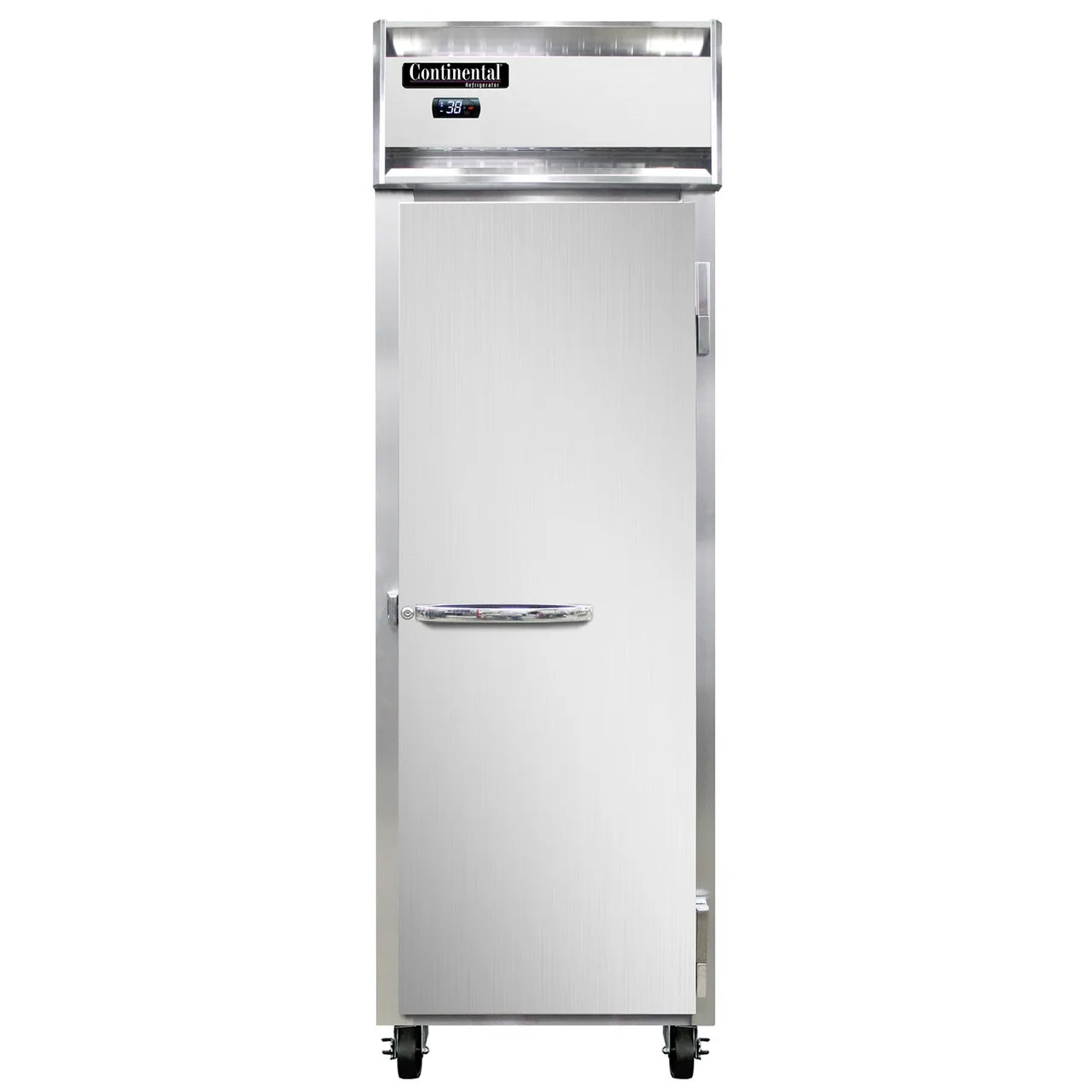 Continental Refrigerator 1RNSAPT 26" 1-Section Pass-Thru Refrigerator w/ 2 Solid Doors, Stainless Steel Exterior, 21 cu. ft.