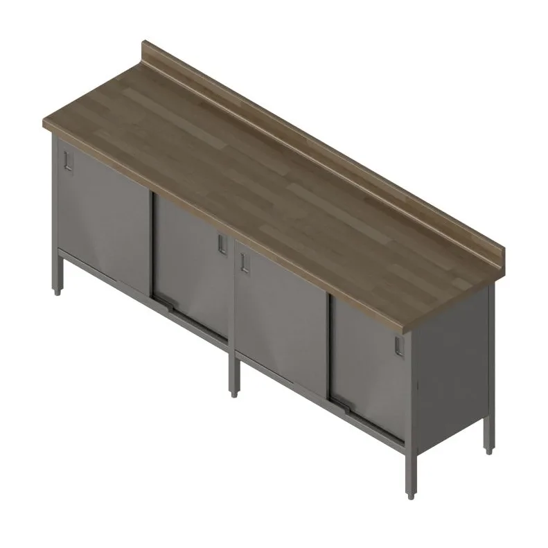 John Boos EBSW7R4-30108 Work Table, Cabinet Base with Sliding Doors