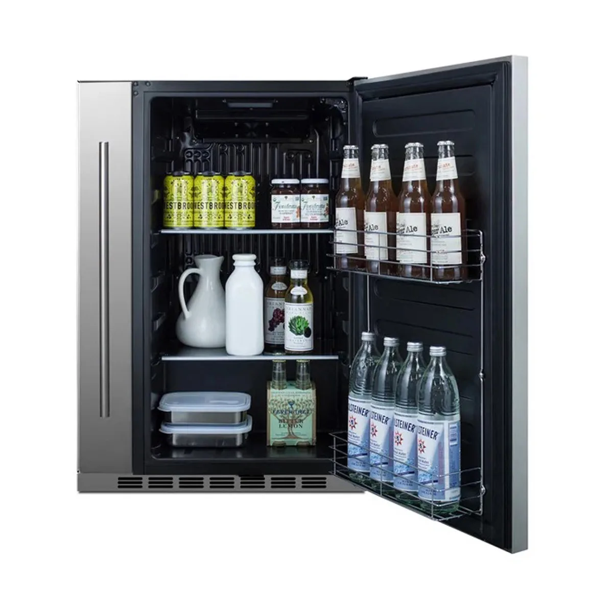 Summit SPR196OS24 24" Built-in Outdoor Refrigerator in Stainless Steel, w/ Side Storage, 3.13 cu. ft.