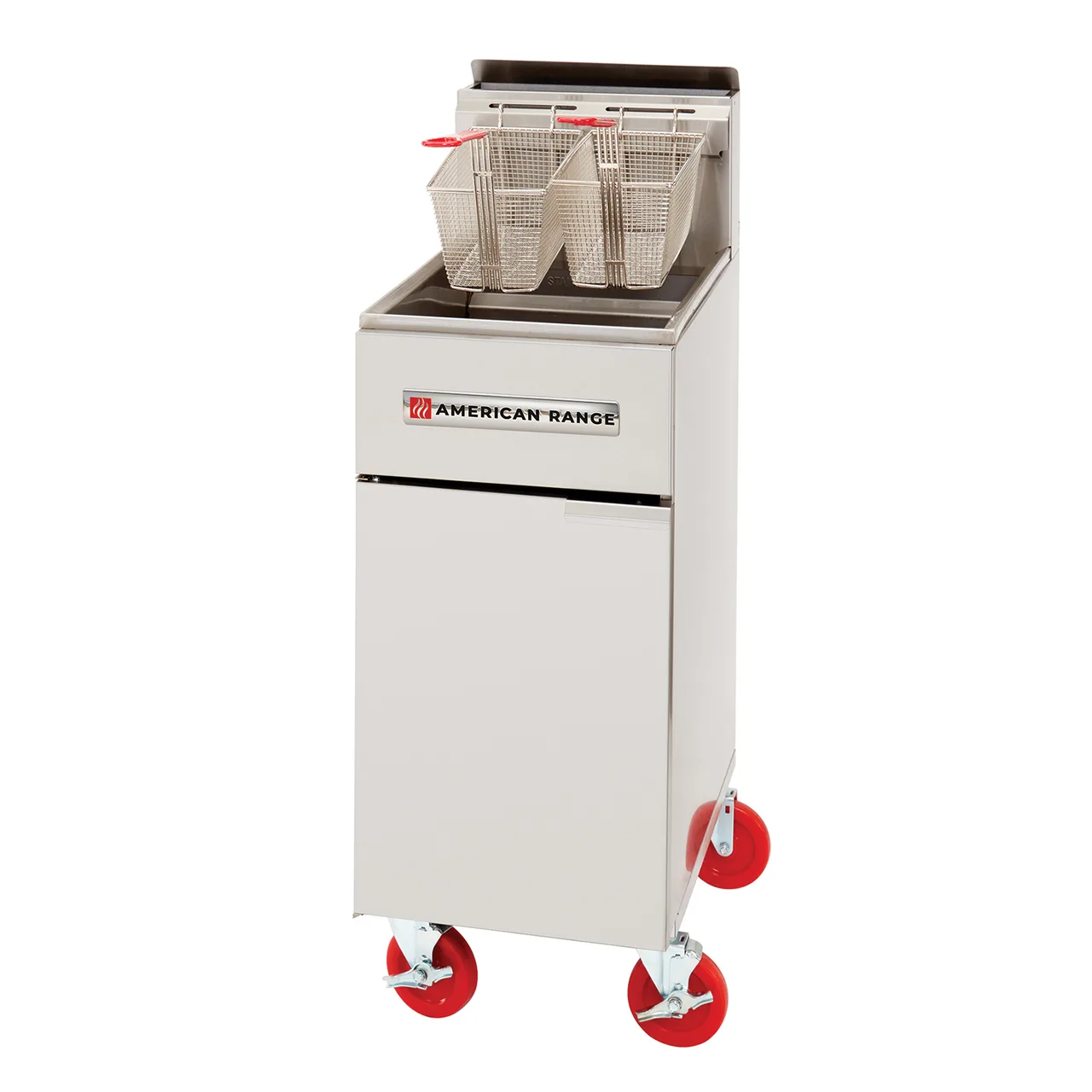 American Range AF-50 34" Full Pot Floor Model Gas Deep Fryer, NG or LP, 50 Ibs, 120.000 BTU