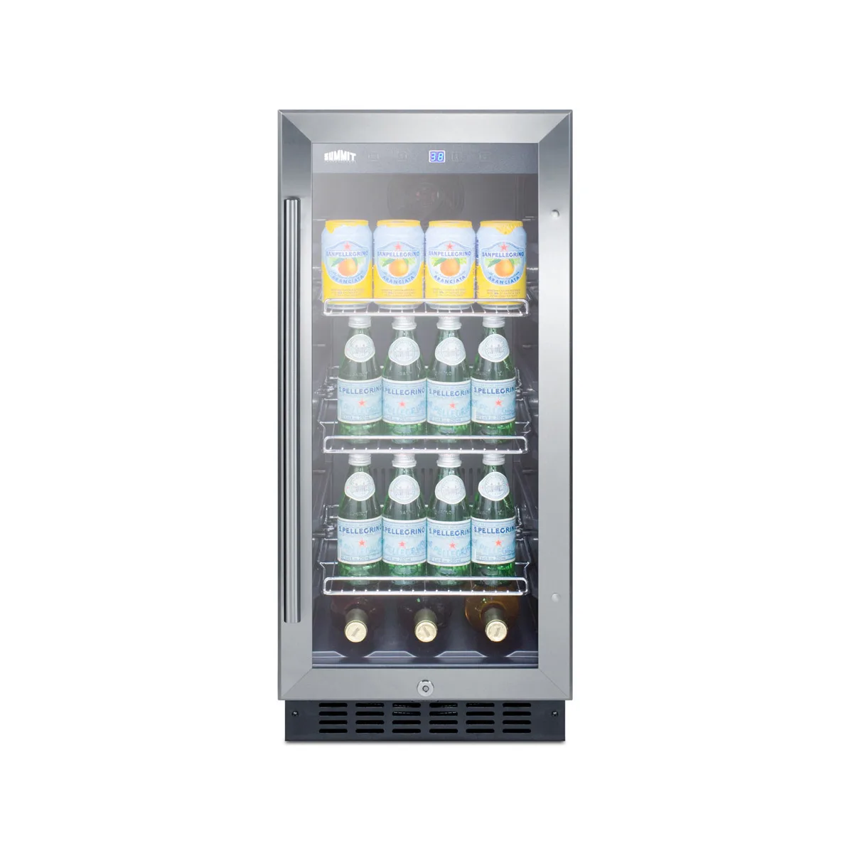 Summit SCR1536BGCSS Beverage Merchandiser Refrigerator, 2.45 cu.ft, Glass Door, 115V ETL‑S