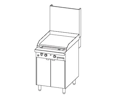 Southbend P24C-TT 24" Gas Heavy Duty Range w/ 24" Full Griddle, (1) Cabinet Base, 64.000 BTU