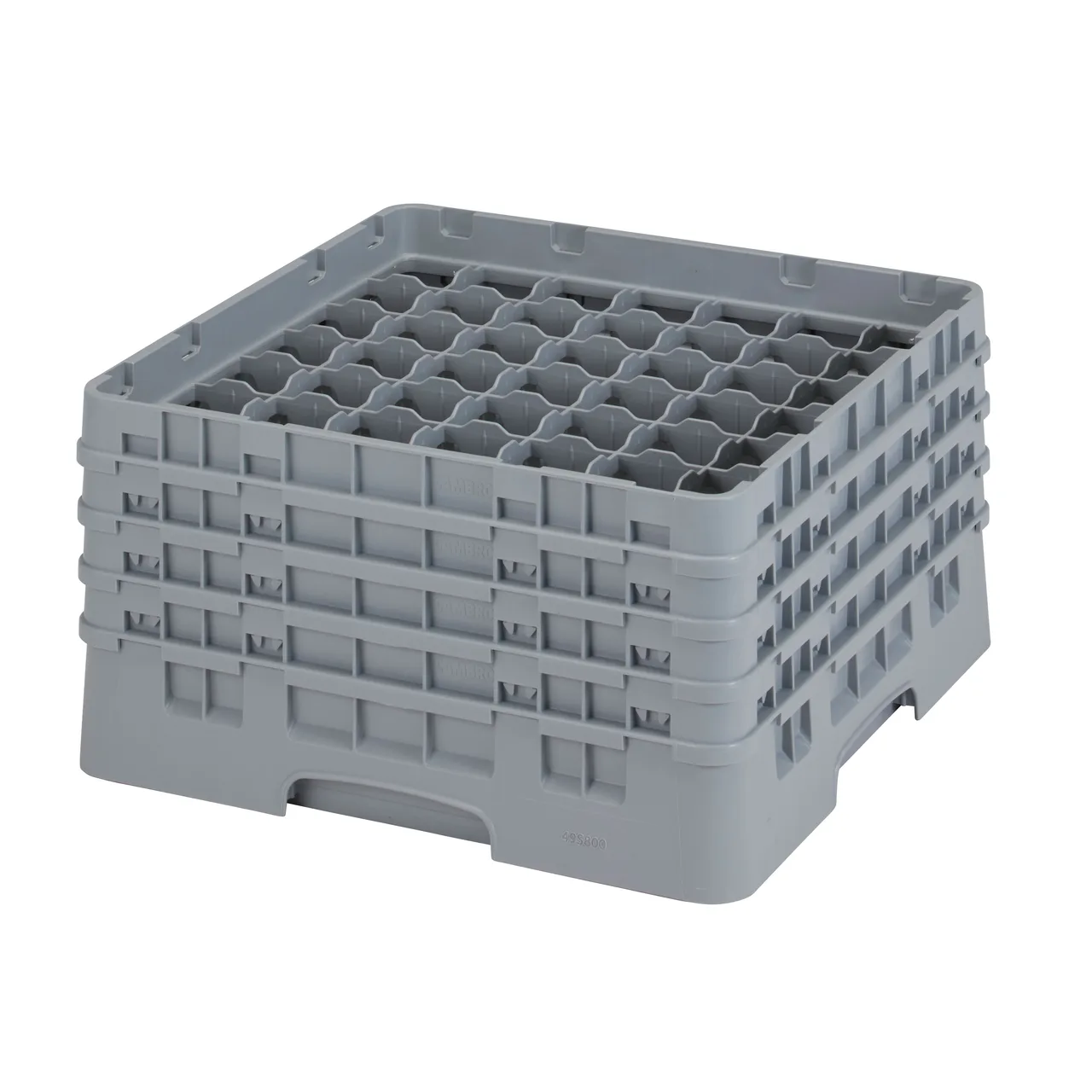 Cambro 49S800151 Camrack Glass Rack, Full Size, Soft Gray, 19-3/4 x 19-3/4 x 10-1/2, 49 Compartments, 2-7/16 Max Dia, 8-1/2 Max Height, HACCP Compliant, NSF Certified