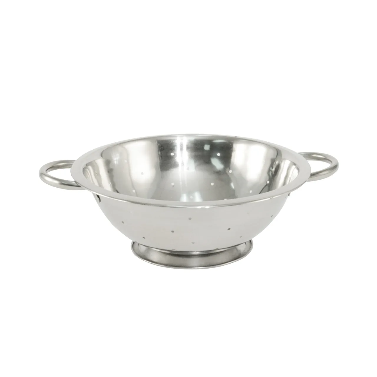 CAC China SMCD-3 Colander, 3 qt., 9-7/8" dia. x 3-3/8"H, Handled, Footed, Stainless Steel