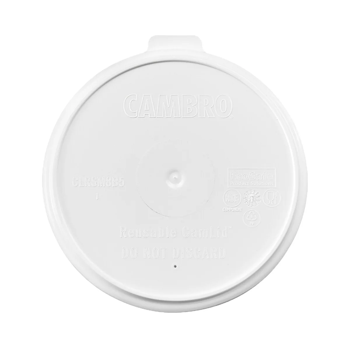 Cambro CLRSM8B5148 CamLid® Lid, Fits Shoreline & Harbor 8‑oz Mug & 5‑oz Bowl, White NSF - 240/Case
