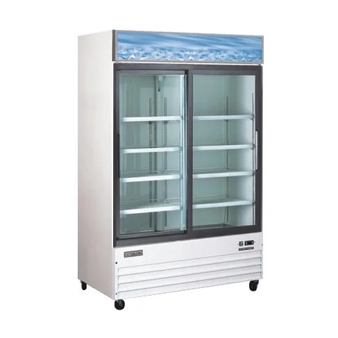 Omcan USA 50032 53" 2-Section Merchandiser Refrigerator w/ Sliding Glass Door, 45 cu. ft.