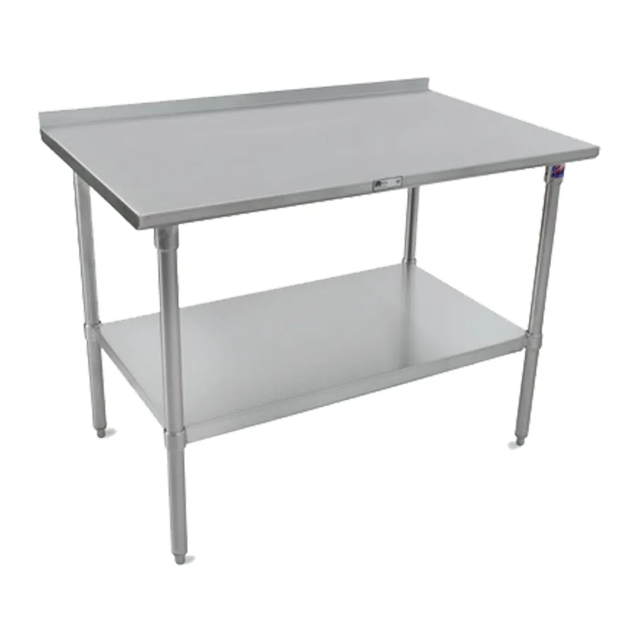 John Boos ST4R1.5-2424SSK 24" Open Base Work Table, Stainless Steel Base / 1-1/2" Backsplash-Upturn
