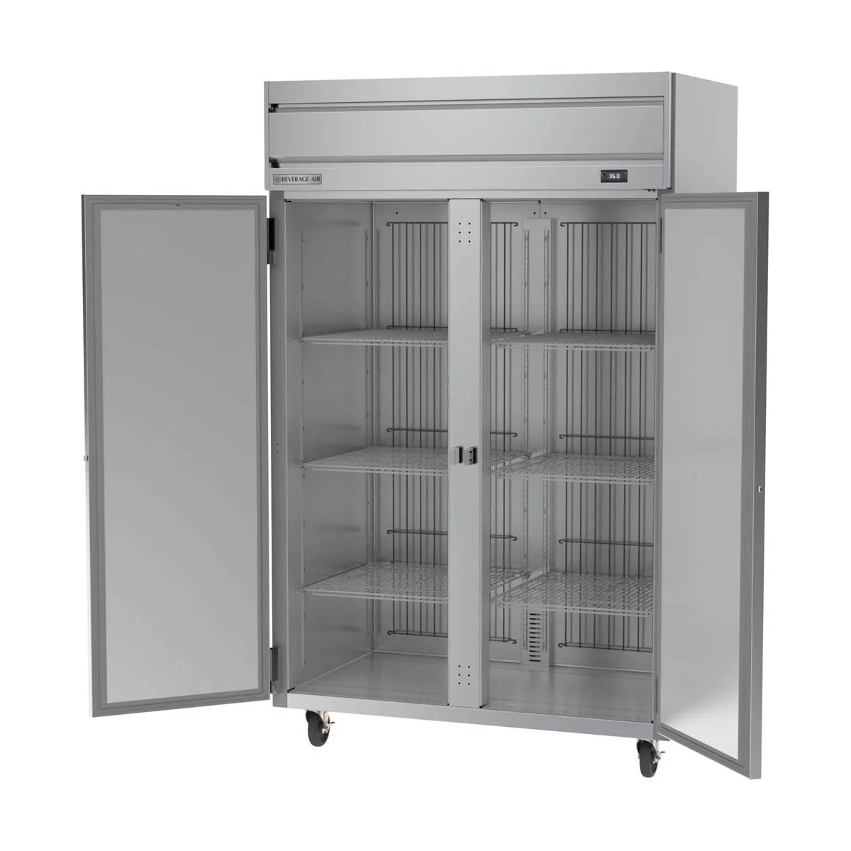 Beverage Air HRS2HC-1S 2-Section Reach-In Refrigerator w/ 2 Solid Full Doors, Top Mounted, 1/3 hp, 47 cu. ft.