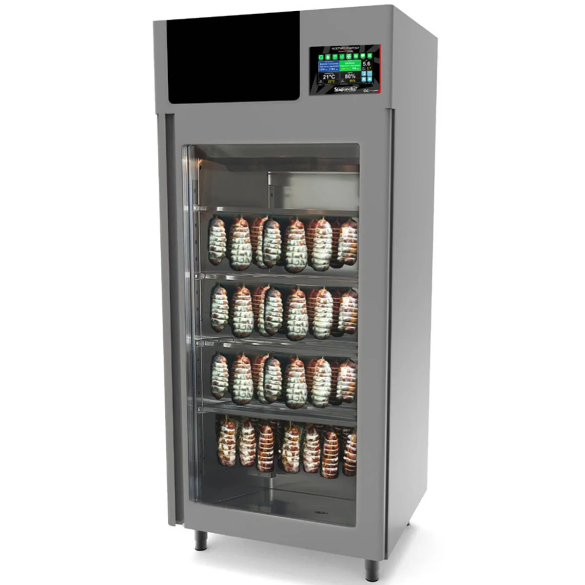 Omcan USA 40298 – Stagionello Evo Meat Curing Cabinet, 330 lb Load, 49.44 cu ft Capacity, Steel, 3440W, 220V/60Hz