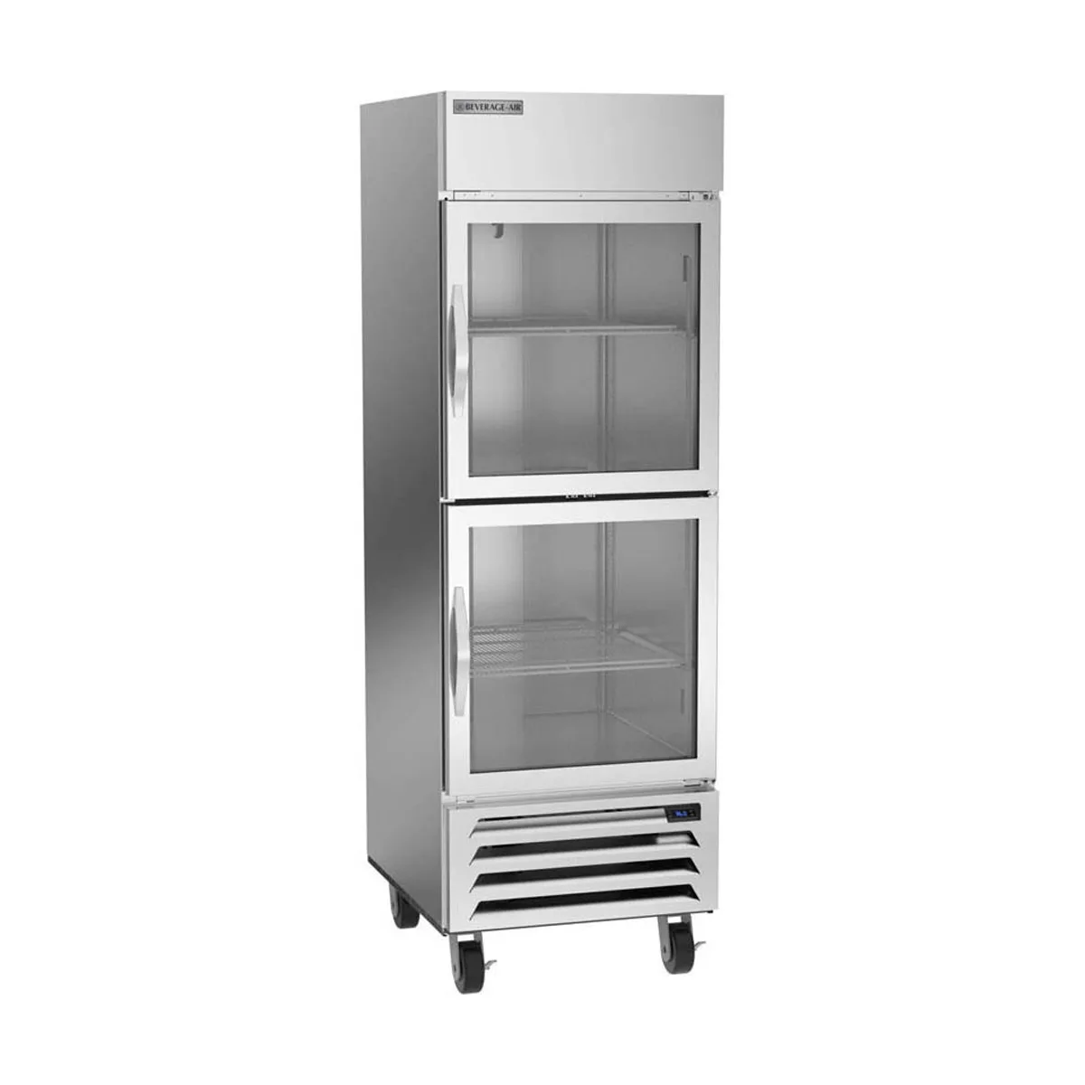 Beverage Air HBR23HC-1-HG, 27" 1-Section Reach-In Refrigerator w/ 2 Glass Half Doors, Bottom Mounted, 1/4 hp, 23 cu. ft.