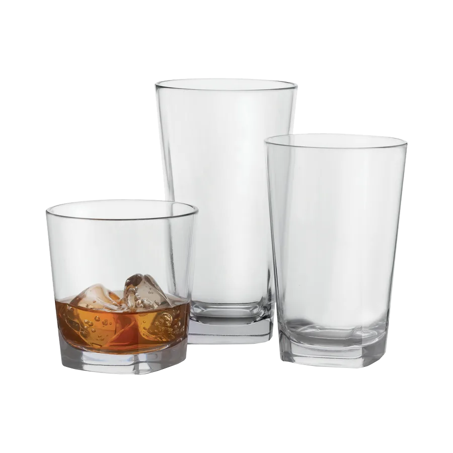 GET SW-1470-CL Cubed™ Rocks Glass, 9 Oz, Clear, 3-1/4" Dia. x 3-3/8"H, SAN, BPA Free, 1 Dozen