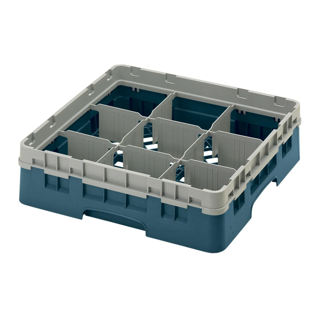 Cambro 9S318414 Camrack Glass Rack, Teal, Full Size, 19-3/4 x 19-3/4, 9 Compartments, 5-7/8 Max Dia, HACCP Compliant, NSF