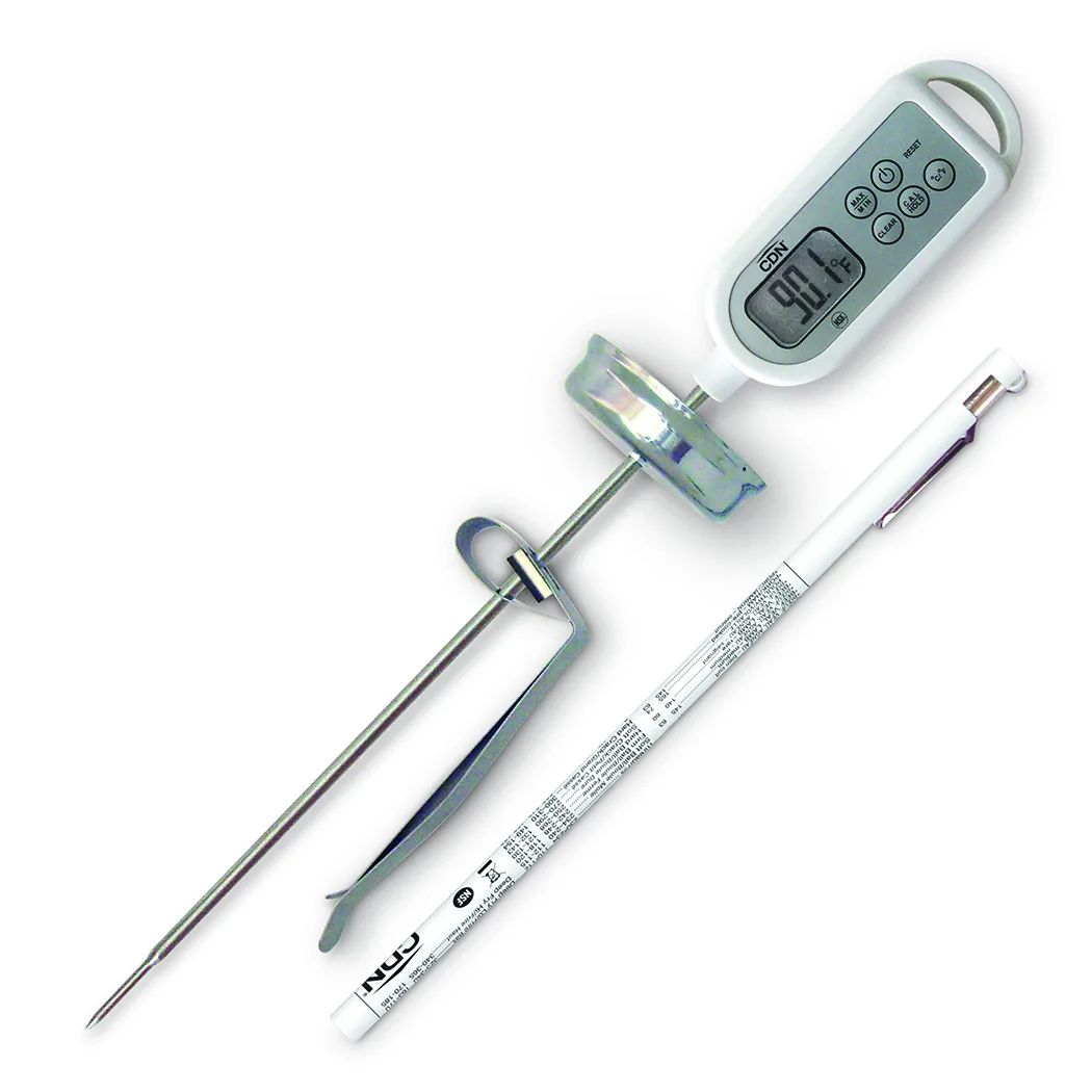 CDN DTW450L Waterproof Thermometer, 8" Stem, -40 to +450°F, 1"W x 1/2"H Display, ABS&304 Stainless