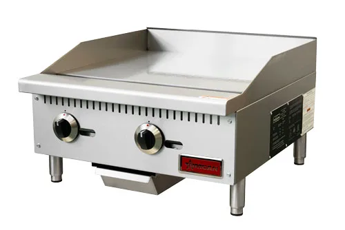 Omcan USA 47374 24" Countertop Gas Griddle, Manual Controls, 3/4" Steel Plate, 60.000 BTU
