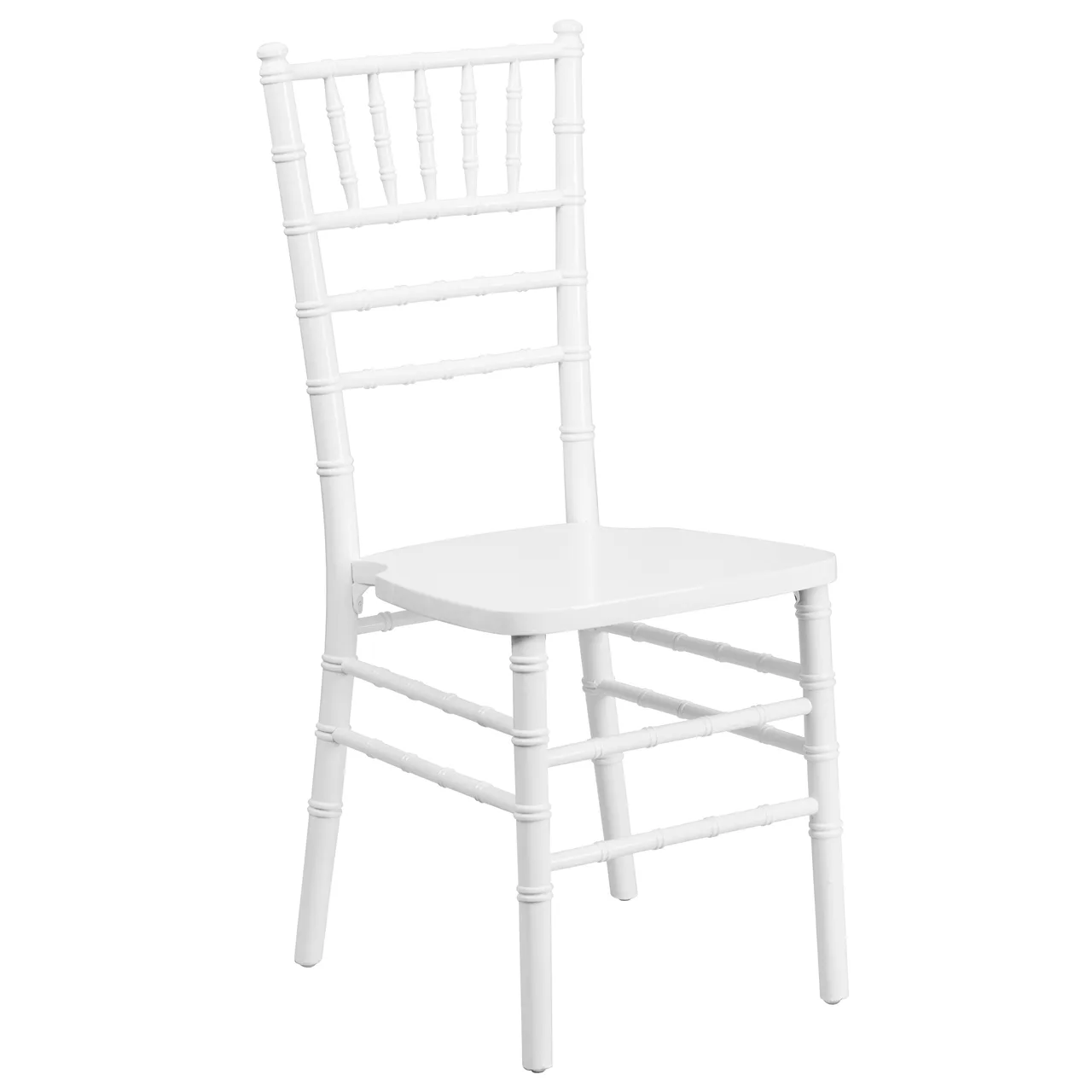 Flash Furniture XS-WHITE-GG Hercules Chiavari Chair, 1100 lb., Ladder Back, Acacia Wood, White