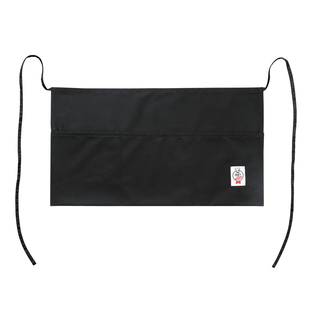 CAC China APWA-1K Waist Apron, 21-7/8"L x 12-1/2"W, Black, 65/35 Poly/Cotton, 3 Pockets