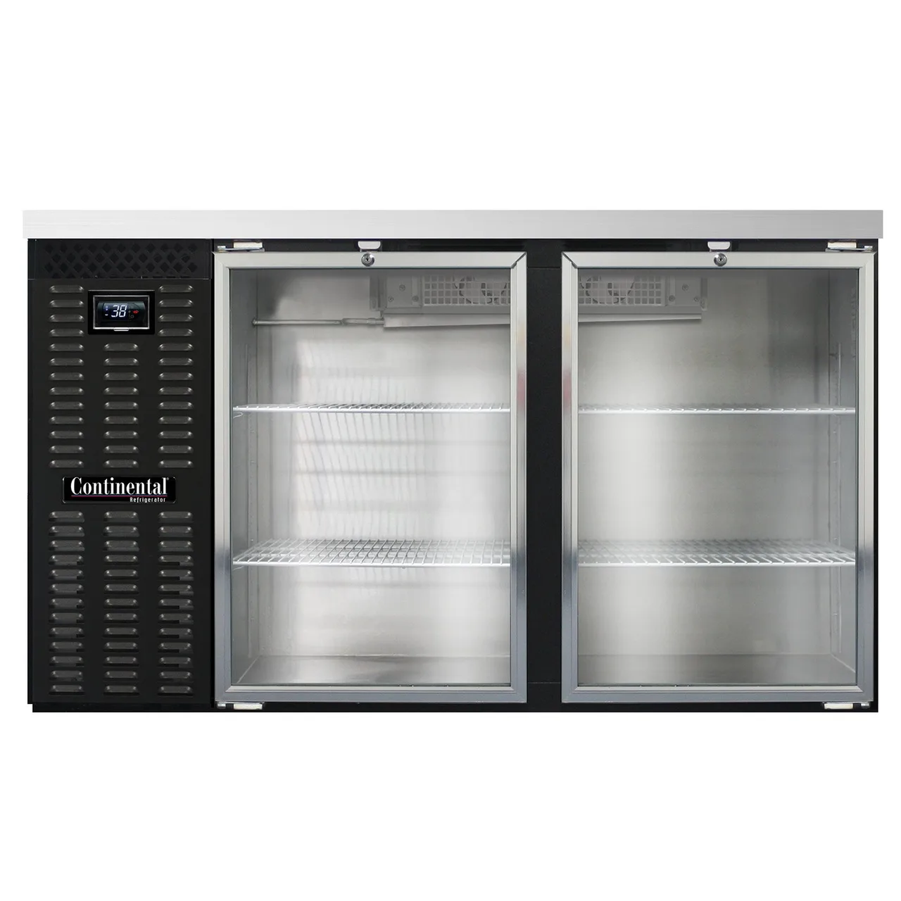 Continental Refrigerator BB59NGD Refrigerated Back Bar Cooler w/ 2 Glass Doors, 22 Cu Ft, 59"