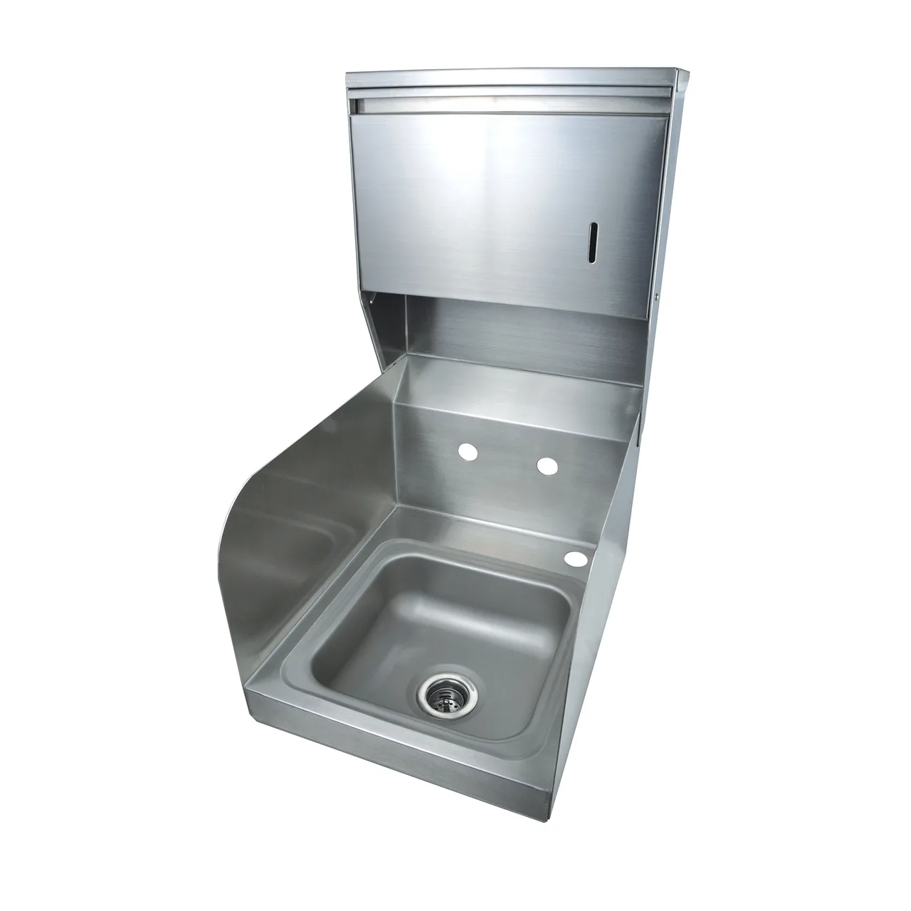 BK Resources BKHS-W-SS-SS-TD 9" Wall Mounted Hand Sink without Faucet - with Soap & Towel Dispenser