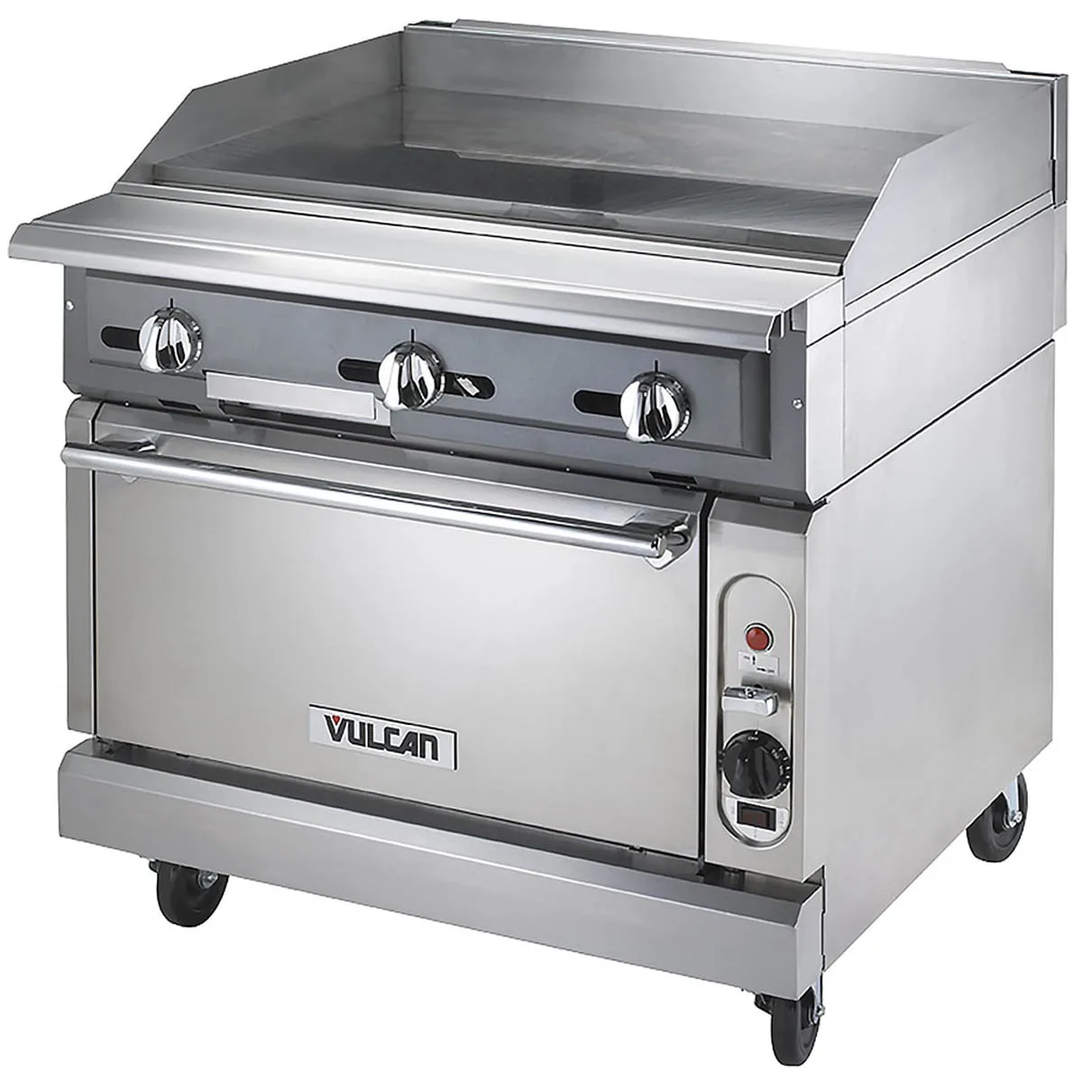 Vulcan VGM36 36" Gas Heavy Duty Range, 36" Full Griddle w/ Manual Controls, Modular Base, 90.000 BTU