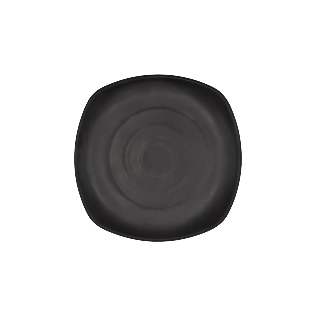 CAC China XCTN-Q6C - 6" Dia. Square Coupe Plate, Matt Black Porcelain, 1 Dozen