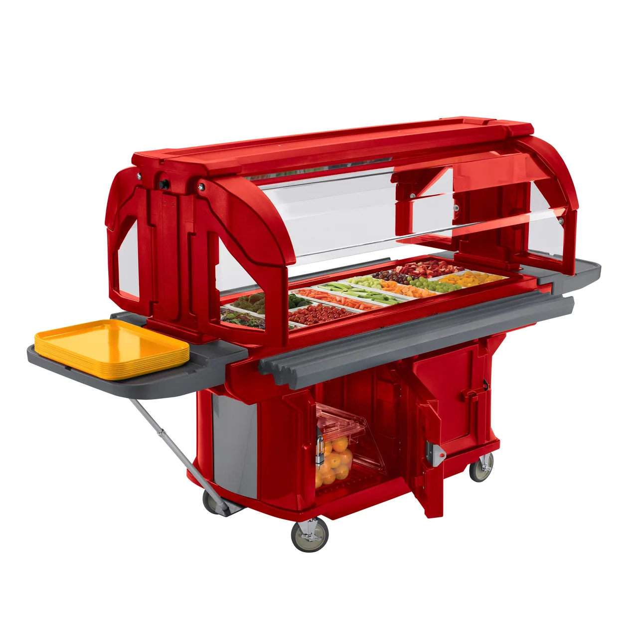Cambro VBRU6158 Versa Food Bar™ Ultra Series Serving Buffet, Hot Red, 6 ft. unit, (5) Pan