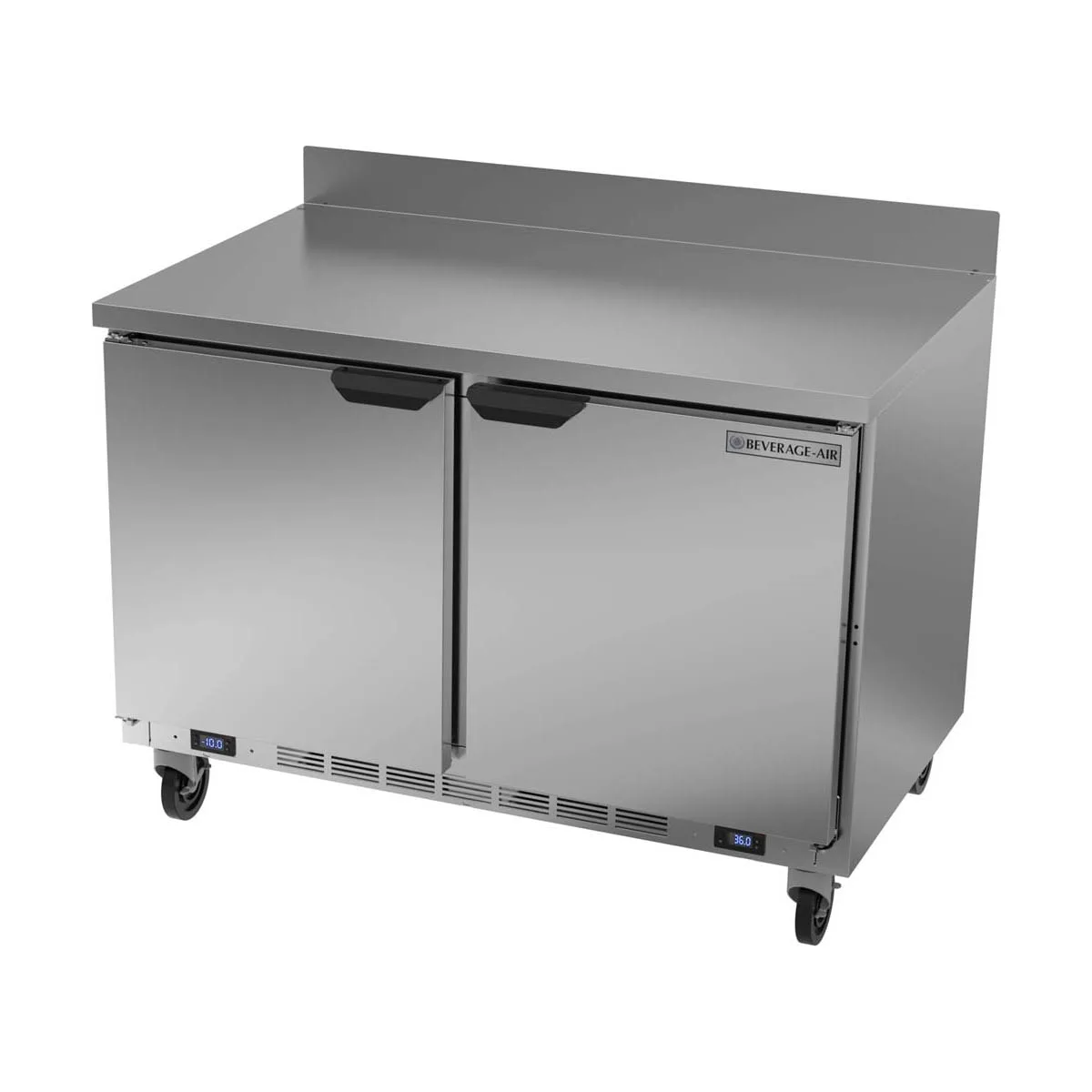 Beverage-Air WTRF48AHC-1-SA-B 48" Dual Temp Worktop Refrigerator / Freezer, 2 Doors, 10.6 cu. ft.