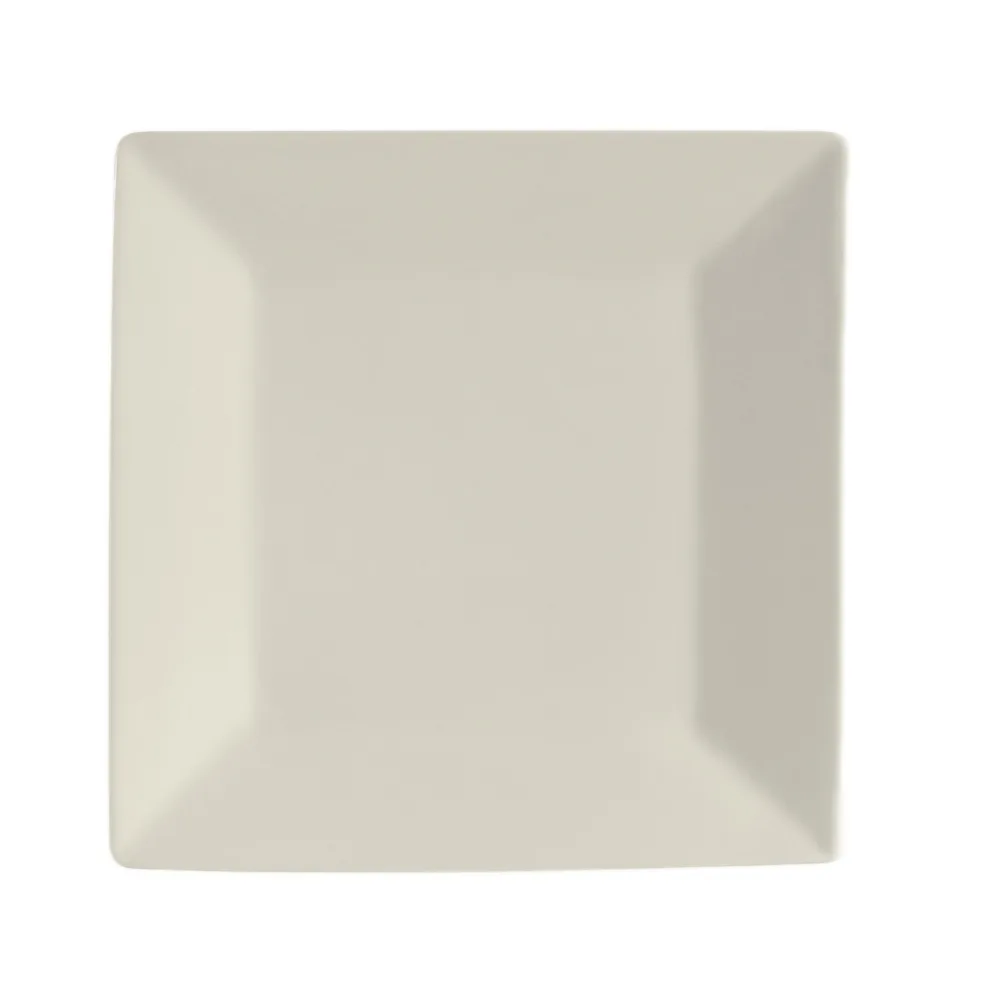 CAC China RE-SQ16 - Square Plate, 10" L x 10" W x 1" H, Ceramic, White, Dishwasher Safe - Dozen