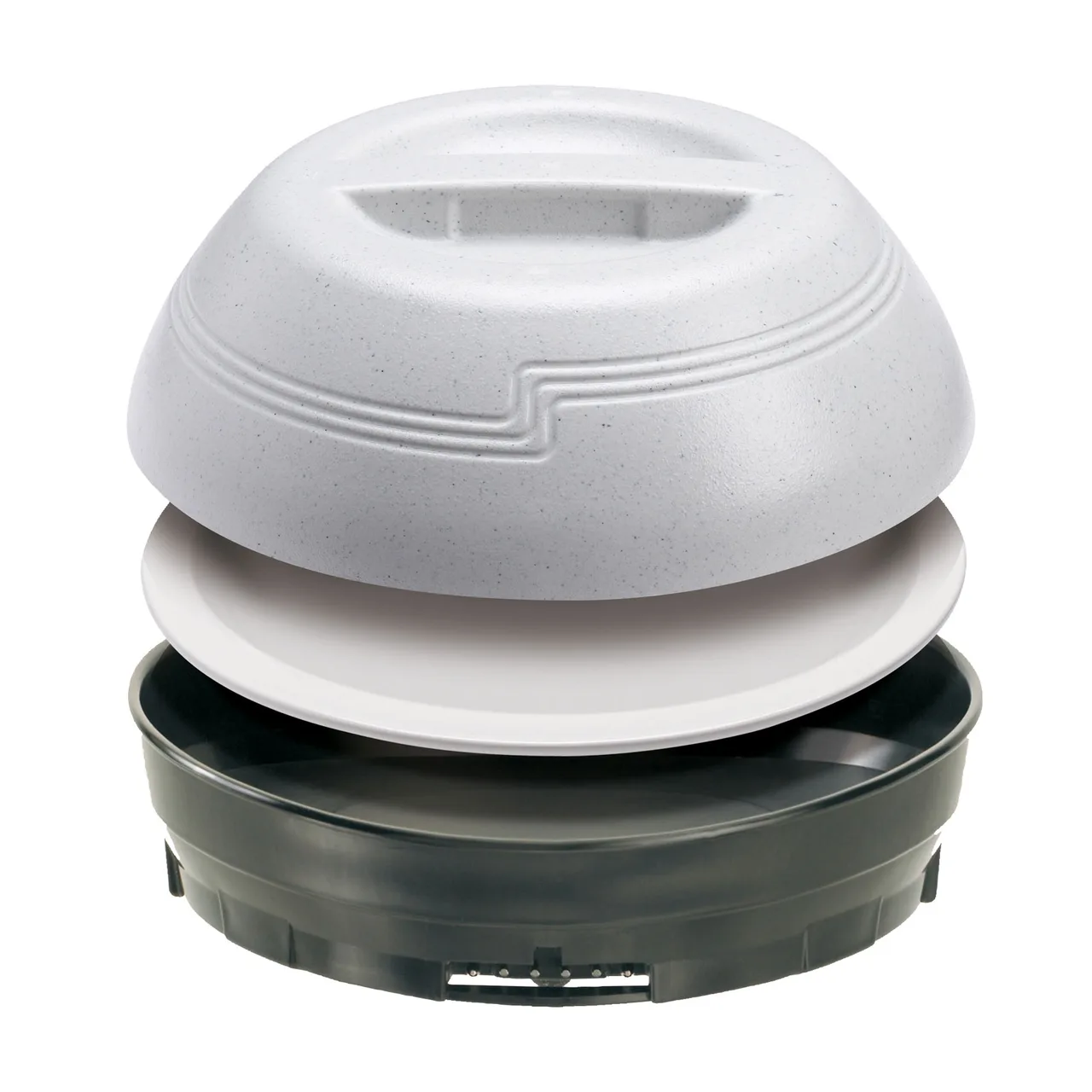 Cambro MDSPLT9148 Camwear® Plate, 9" Round White Ceramic, Microwave Oven Safe - 24/Case