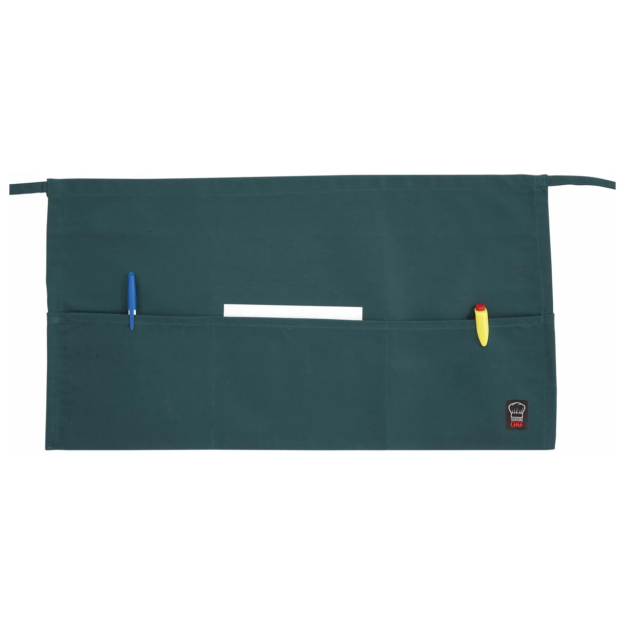 Winco WA-1221G Waist Apron, 21-3/4"L X 12-1/2"W (3) Pockets, Machine Wash And Dry, green