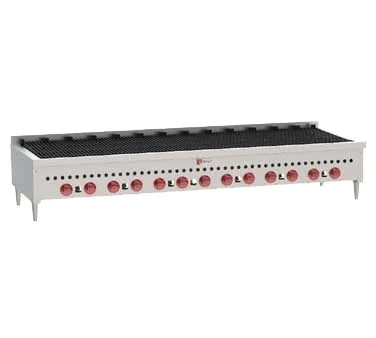 Wolf SCB72 72" Countertop Gas Radiant Charbroiler w/ (13) Burners, 188.500 BTU