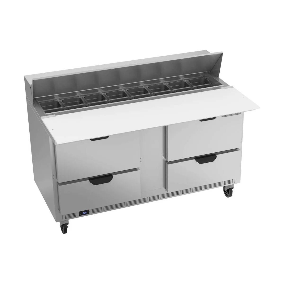 Beverage Air SPED60HC-16C-4 60" Two Section Sandwich/Salad Prep Table w/ 4 Drawers, 16 Pans