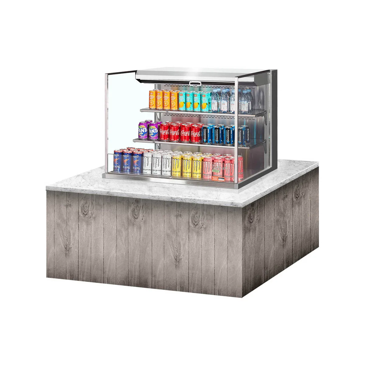 Turbo Air TOM-36L-UF-S-3SI-N 35" Drop In Open Refrigerated Deli Display Case