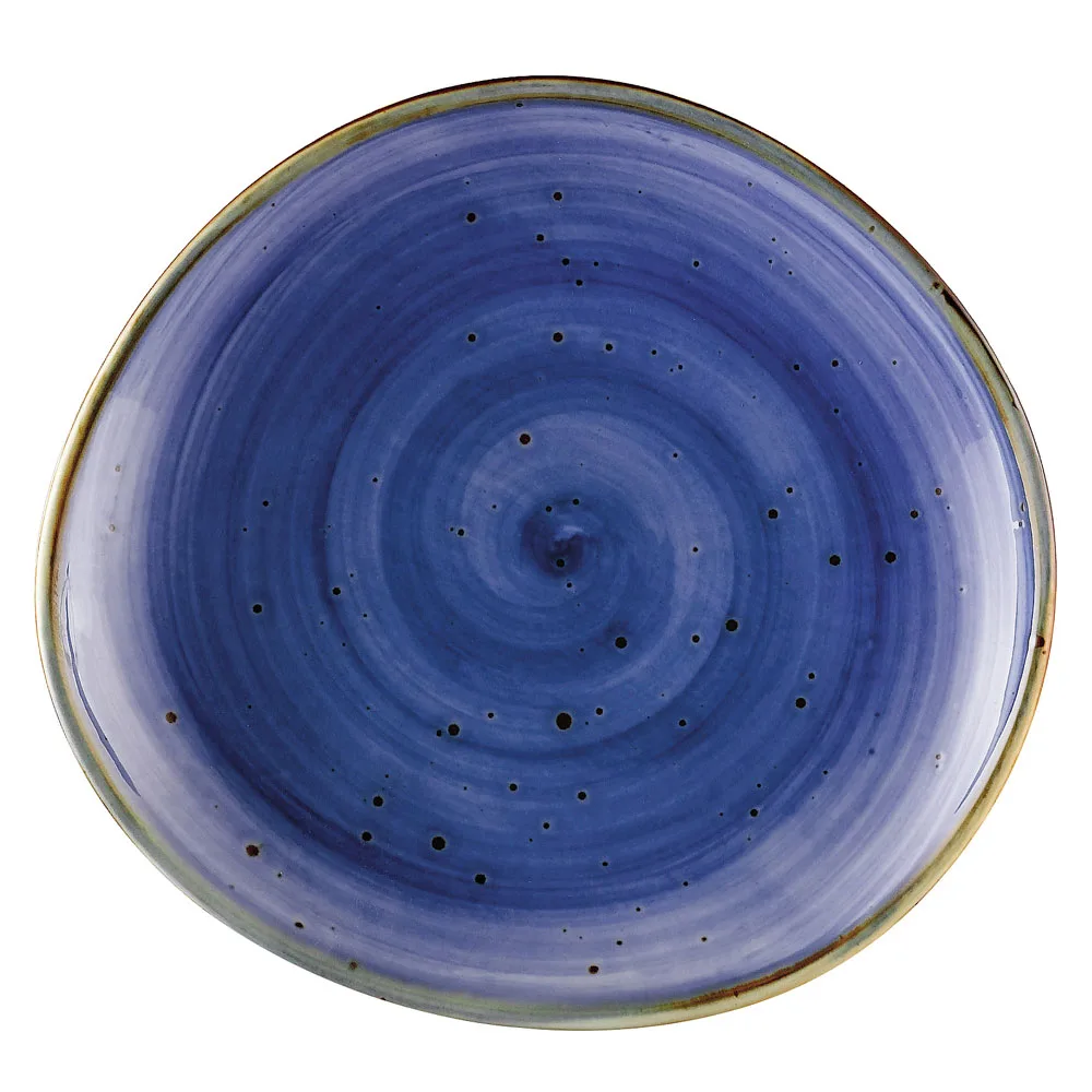 CACChina TUS-8-BLU Plate 8-1/4" x 7-3/4", Porcelain Starry Blue, Dishwasher/Oven Safe - Dozen