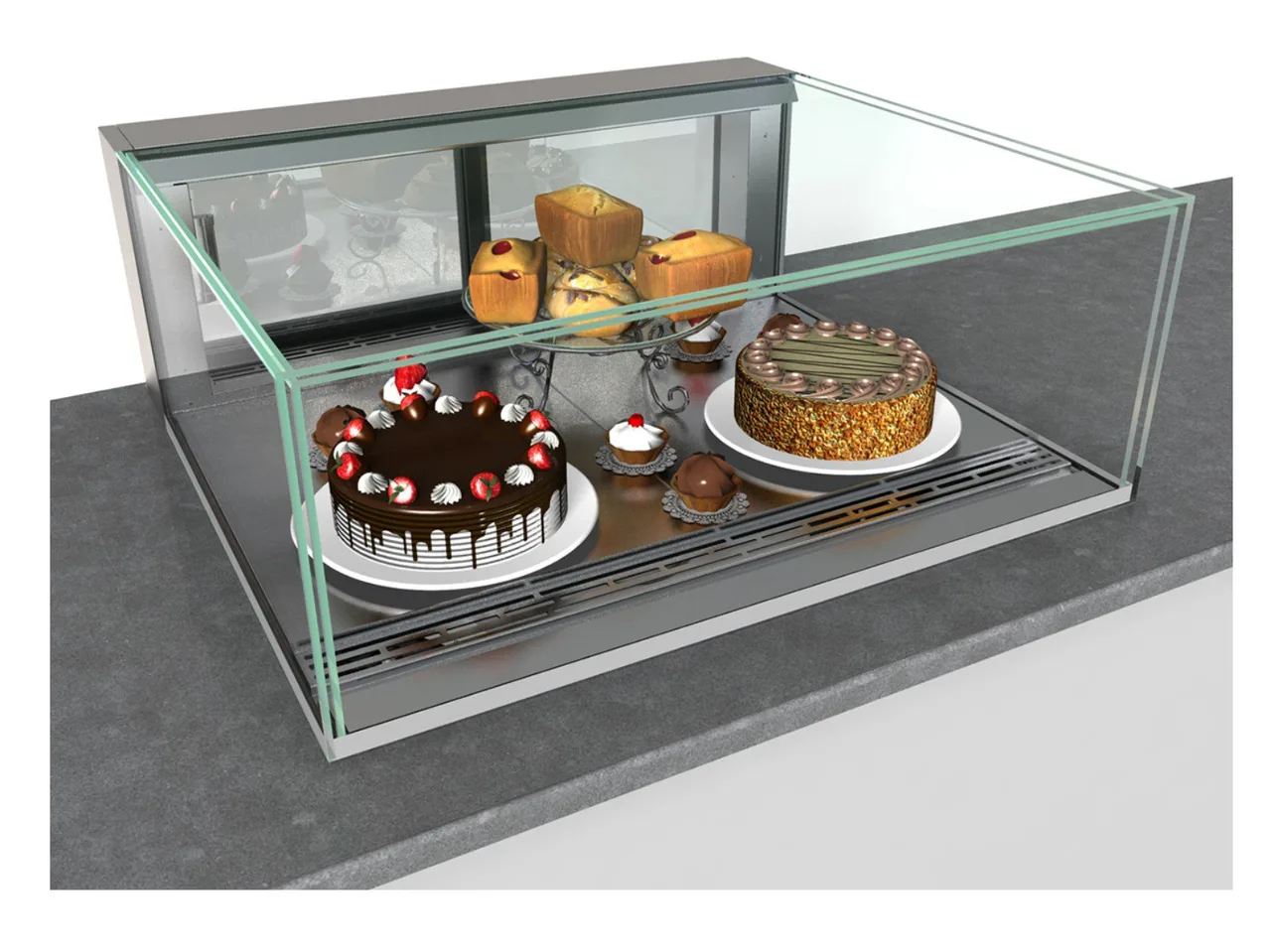 Structural Concepts NE3613RSV 36" Reveal® Full Service Refrigerated Slide In Counter Case
