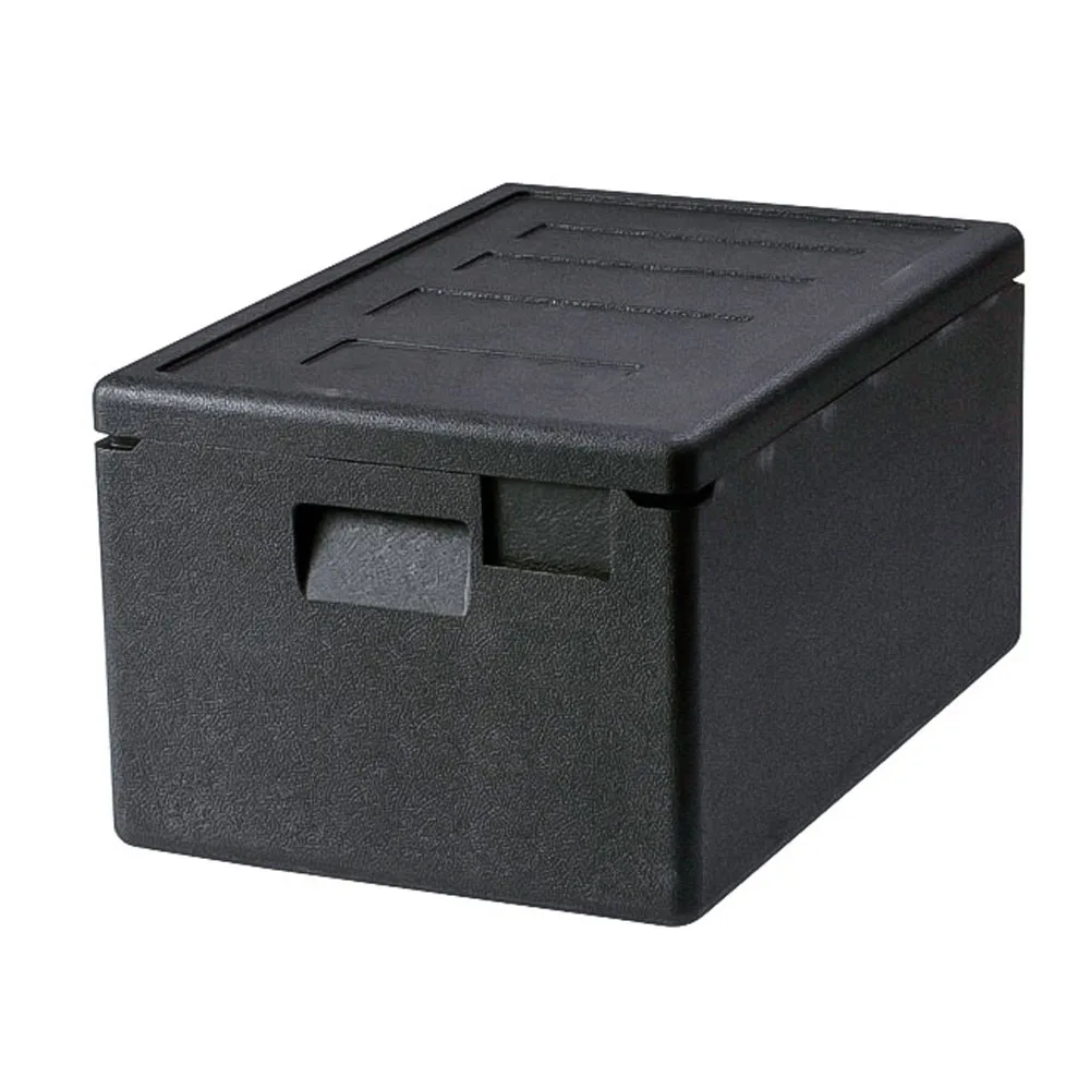 Omcan USA 44549 Insulated Food Carrier, Top Loading, 28L, Black Polypropylene