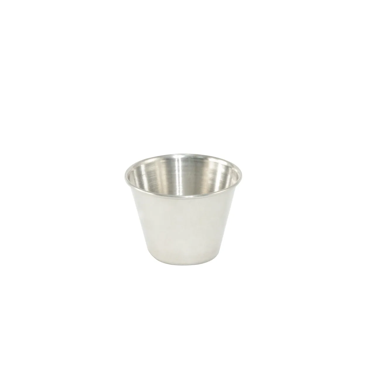 CAC China SSCP-25 - 2 oz Stainless Steel Sauce Cup Ramekin, 2.5 oz Capacity - 1 Dozen