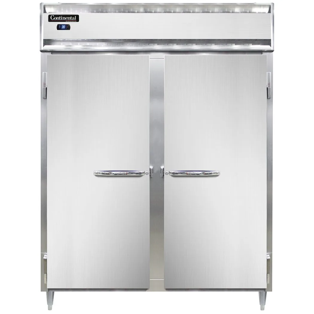 Continental Refrigerator D2RESNSA 57" 2-Section Reach-In Refrigerator w/ 2 Solid Doors, Stainless Steel Exterior, 40 cu. ft.