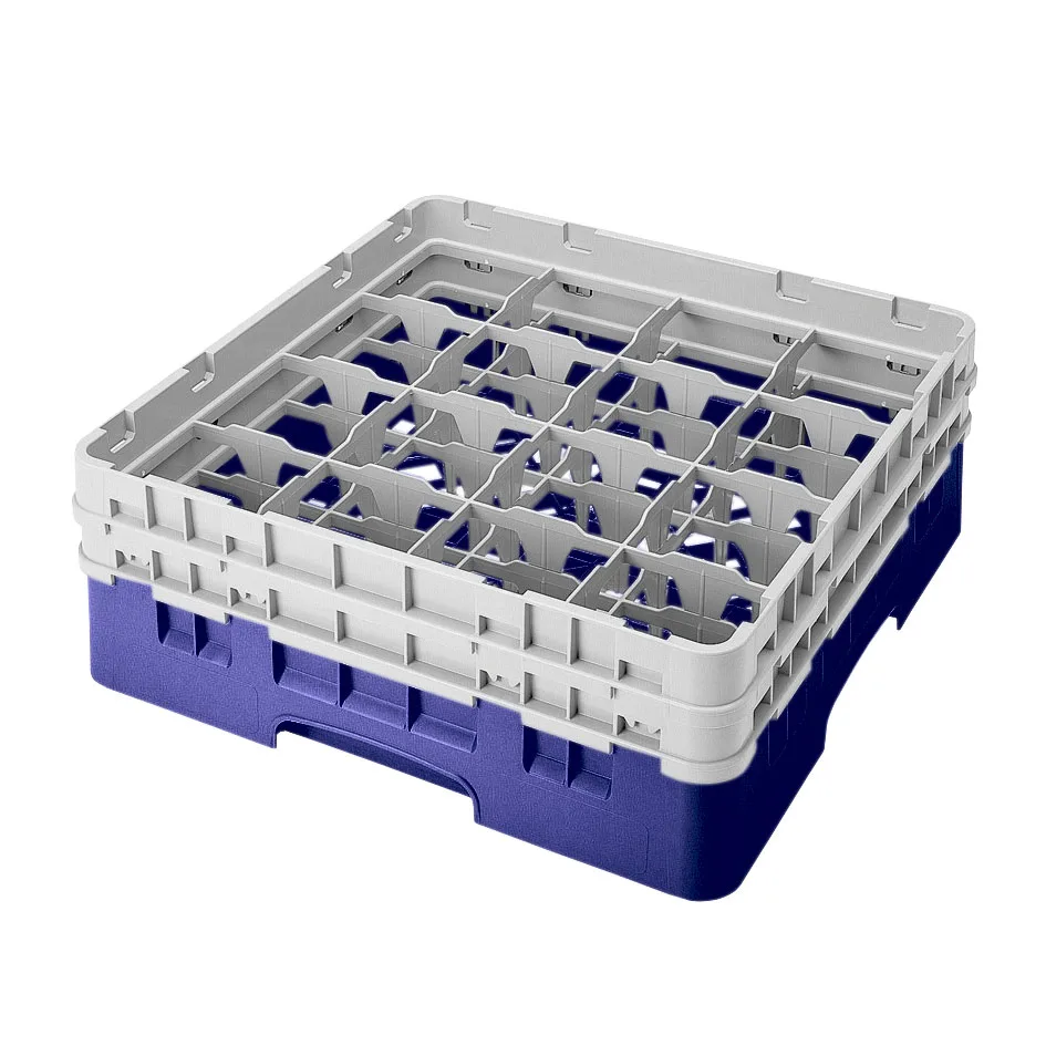 Cambro 16S434186 Camrack Glass Rack, Navy Blue, Full Size, 19-3/4 x 19-3/4, 16 Compartments